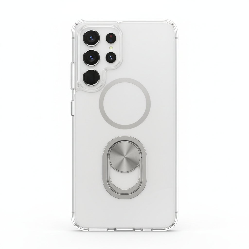 CARE Feature Case Clear Samsung Galaxy S25 Ultra – Hauptbild transparent mit Kickstand und MagSafe Ring