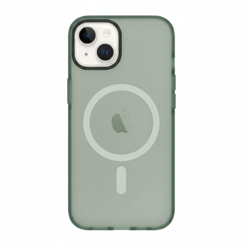 anco Magnetic Protect Case in Frost Grün auf Apple iPhone 14 – MagSafe Ring sichtbar