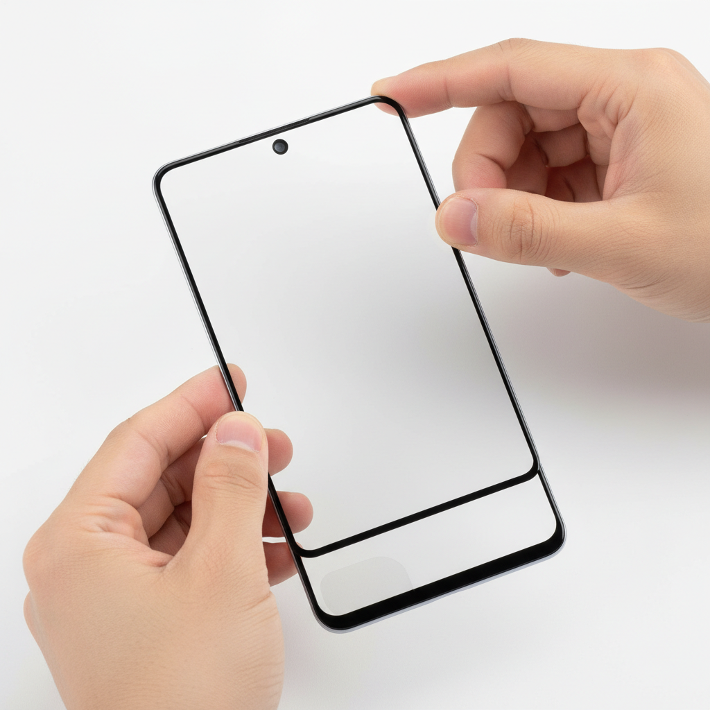 okkes Panzerglas 3D Galaxy A35 5G – Montage auf Samsung Smartphone Fullscreen