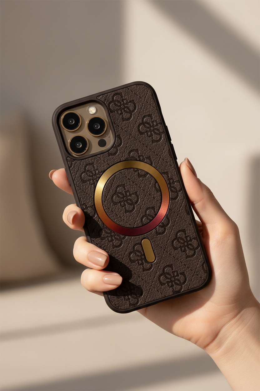 Lifestyle – Guess 4G MagSafe Case iPhone 16 Pro Max in der Hand