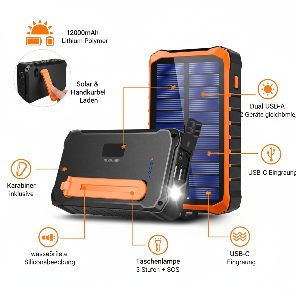 4smarts Solar Powerbank Prepper – Features Übersicht