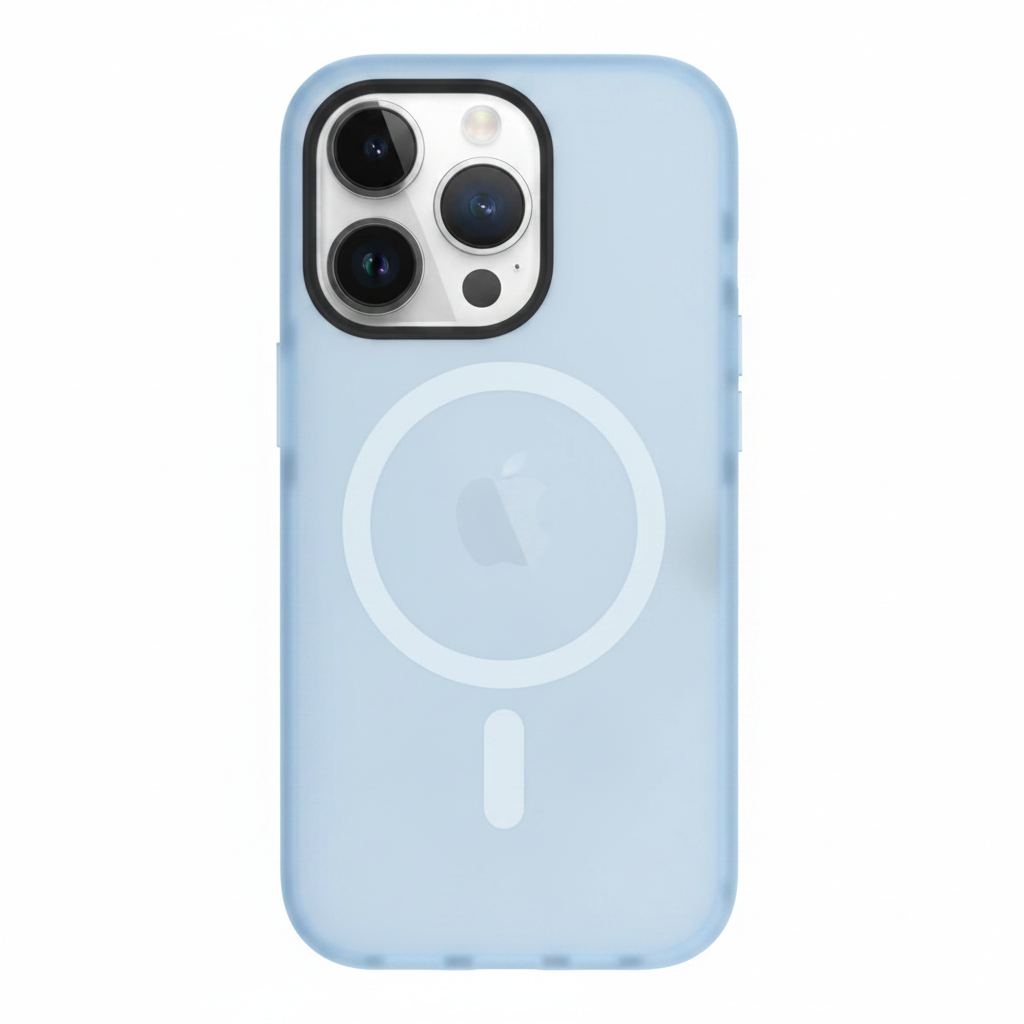 anco Magnetic Protect Case in Frost Blau auf Apple iPhone 14 Pro – MagSafe Ring sichtbar