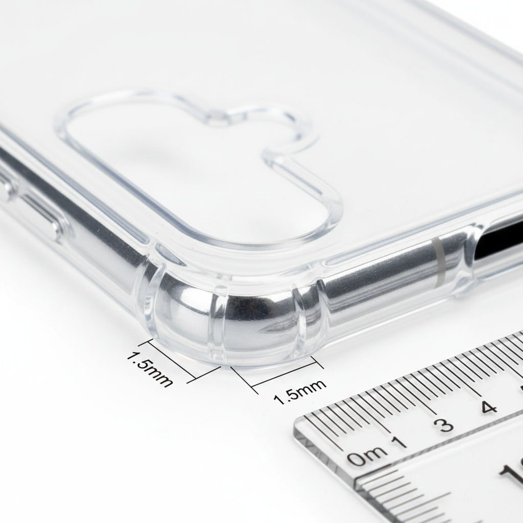 anco Protect Case Galaxy S25+ – Detailansicht verstärkte Ecken 1,5 mm TPU