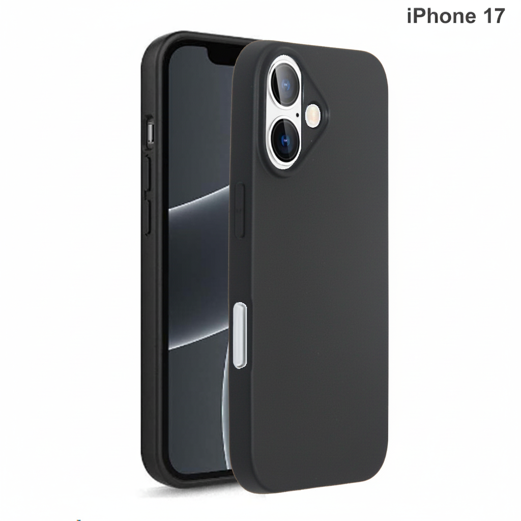 okkes BASIC TPU Case iPhone 17 Black Schrägansicht