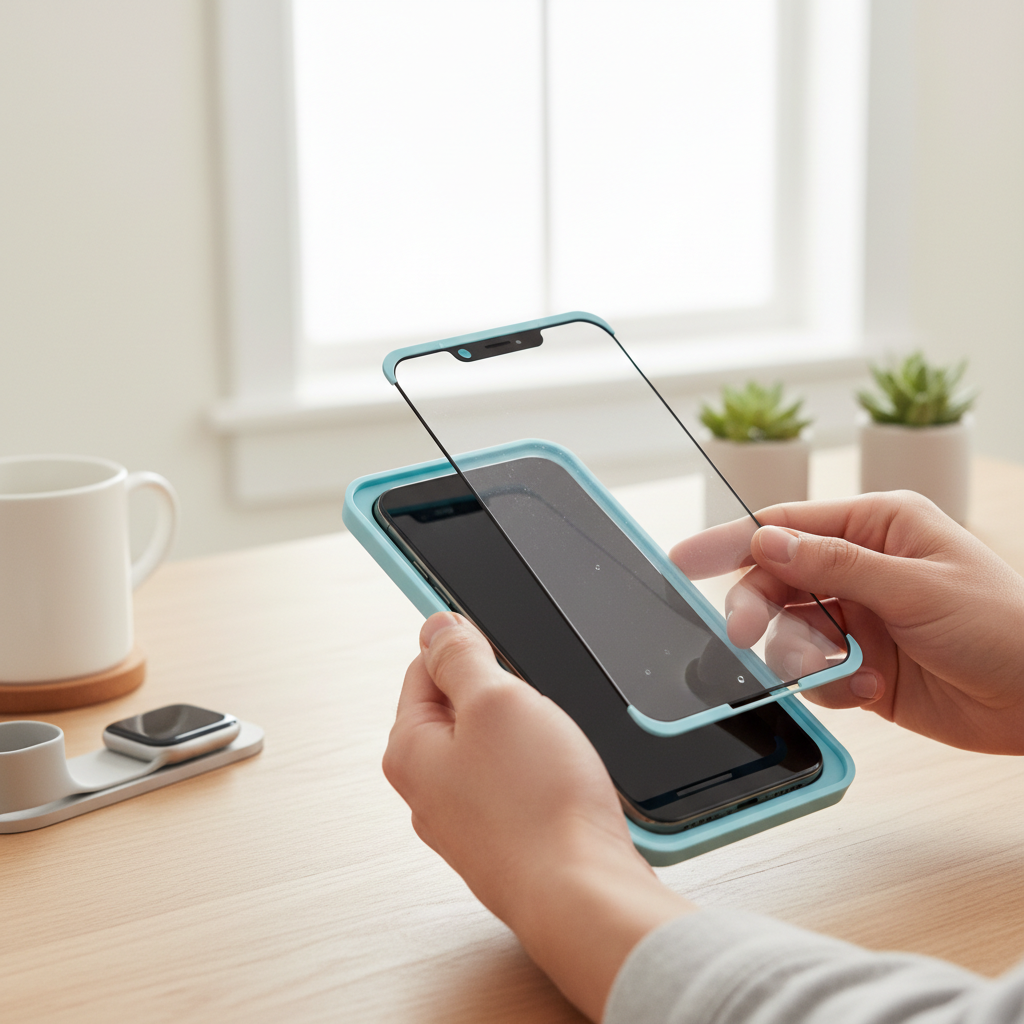 4smarts Second Glass iPhone 17 Pro – Montage mit Installationsrahmen