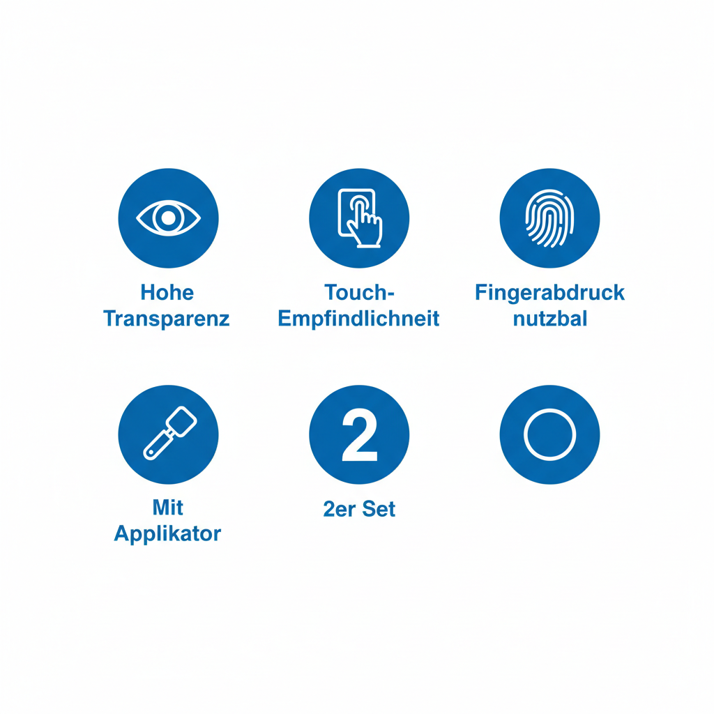 Samsung Displayschutzfolie – Badge Transparenz Touch Fingerabdruck Applikator 2er Set