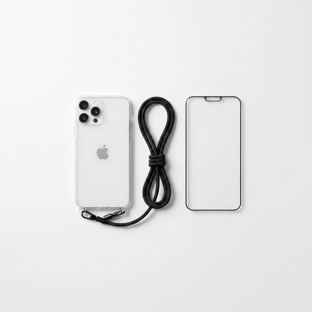 Bundle – anco Lanyard Case + Panzerglas iPhone 15 Pro