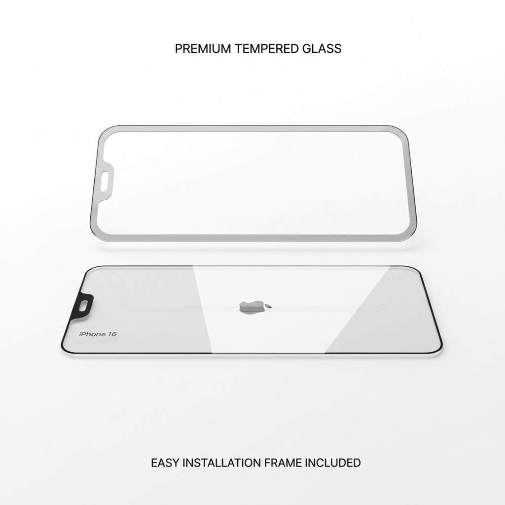 4smarts Second Glass mit Montagerahmen iPhone 16 – Produkthero