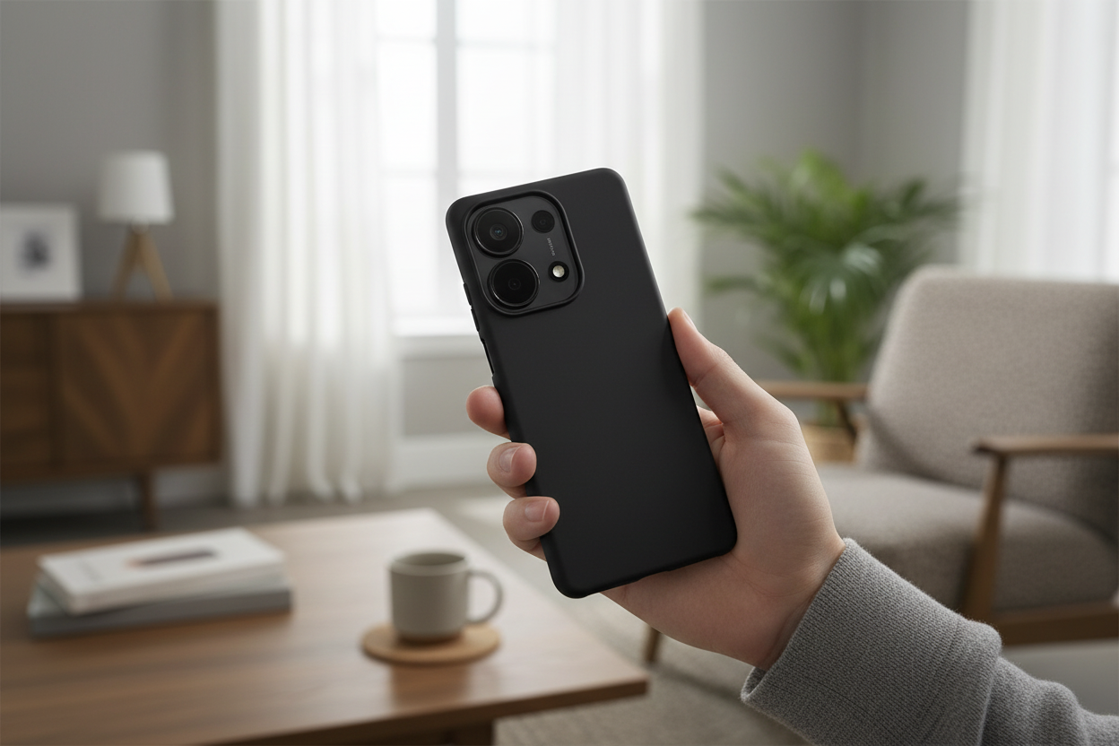 Xiaomi Redmi Note 13 Pro 4G mit Original TPU Cover in der Hand