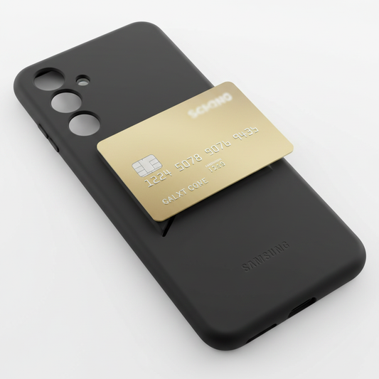 Samsung Card Slot Cover Galaxy A35 5G – Kreditkarte wird in Kartenfach eingesteckt