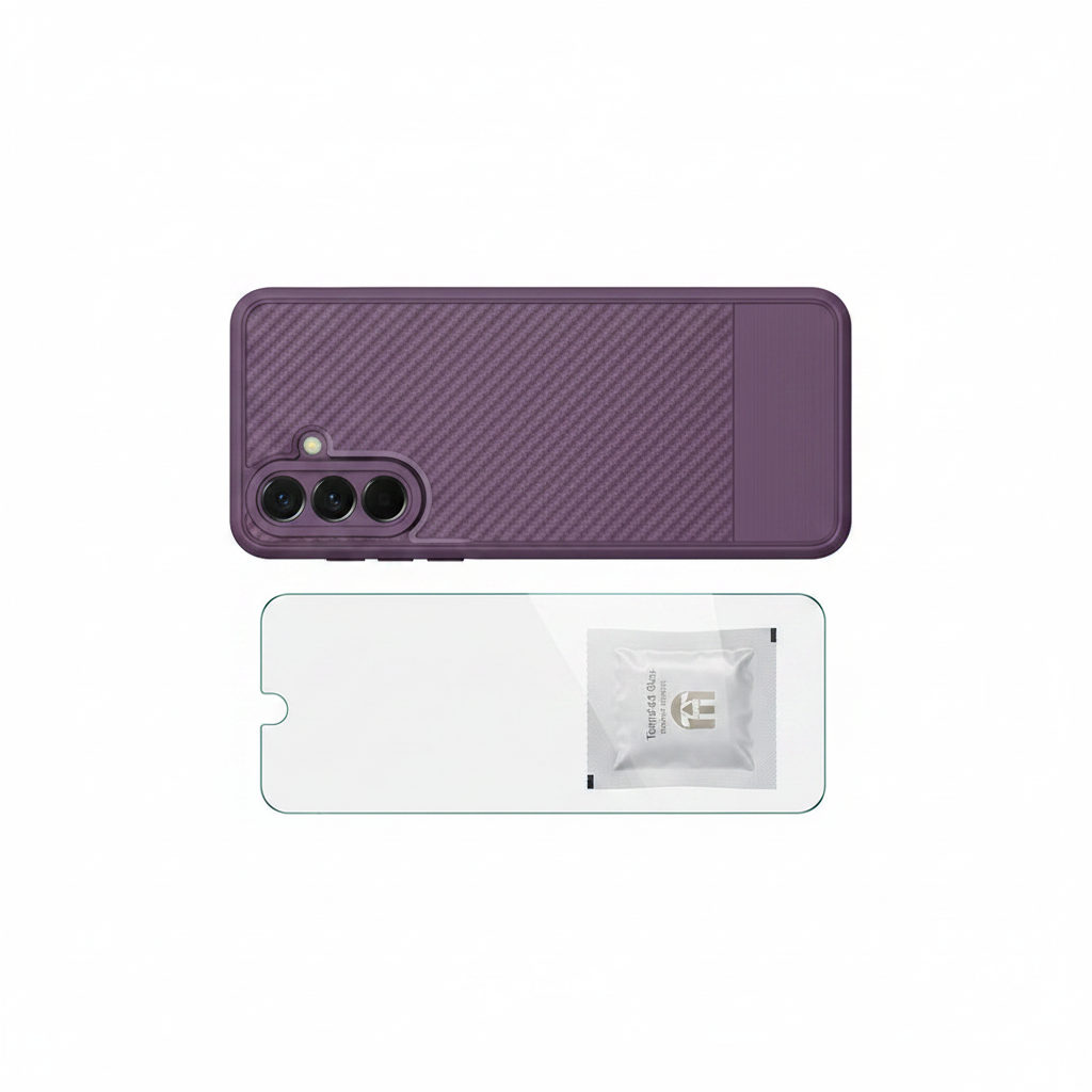 anco Carbon Look Case Samsung Galaxy A57 5G – Bundle mit Panzerglas