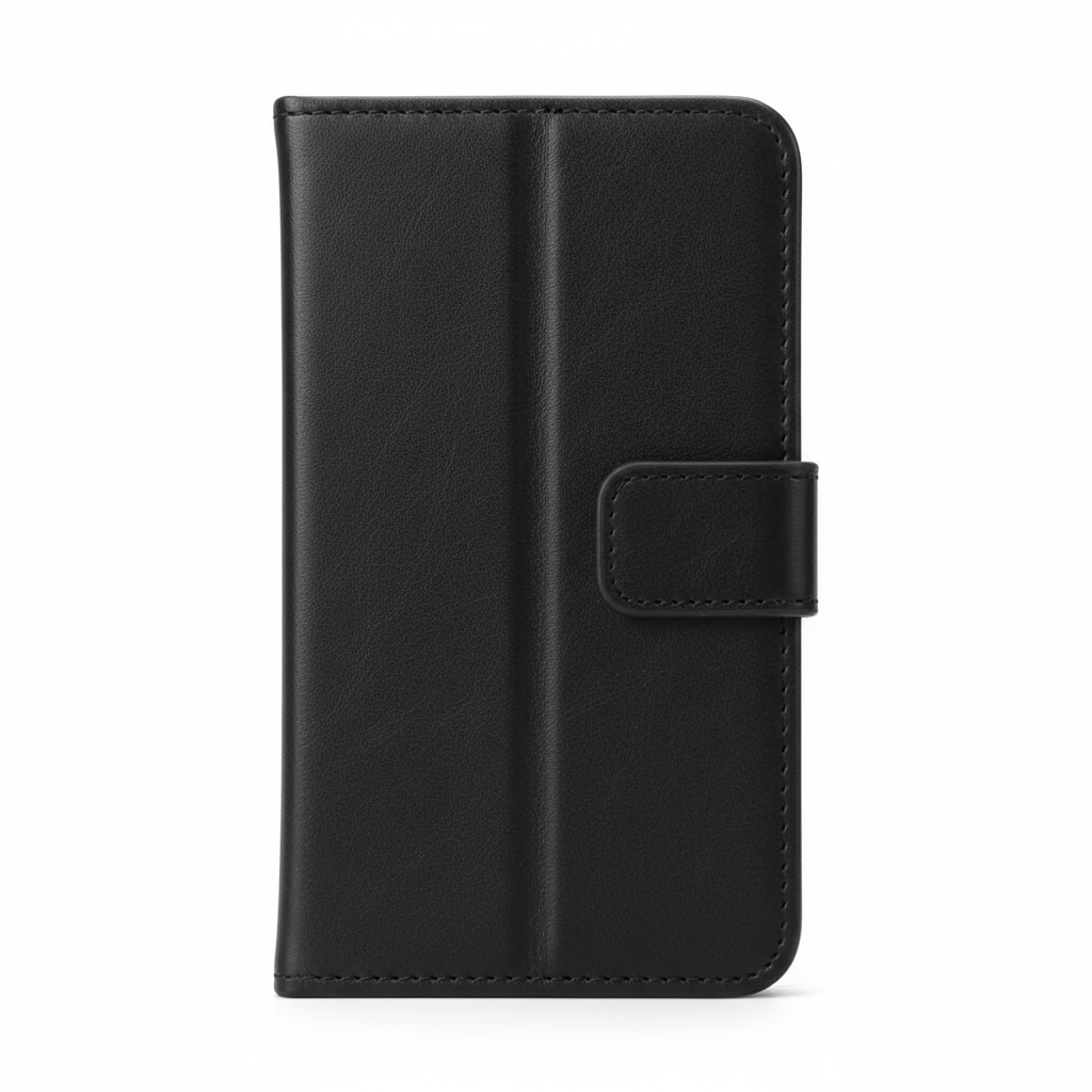 anco Bookcase Phoenix Samsung Galaxy A35 5G Schwarz – Hauptbild geschlossen weißer Hintergrund