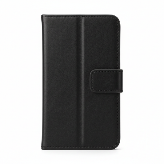 anco Bookcase Phoenix Samsung Galaxy A35 5G Schwarz – Hauptbild geschlossen weißer Hintergrund