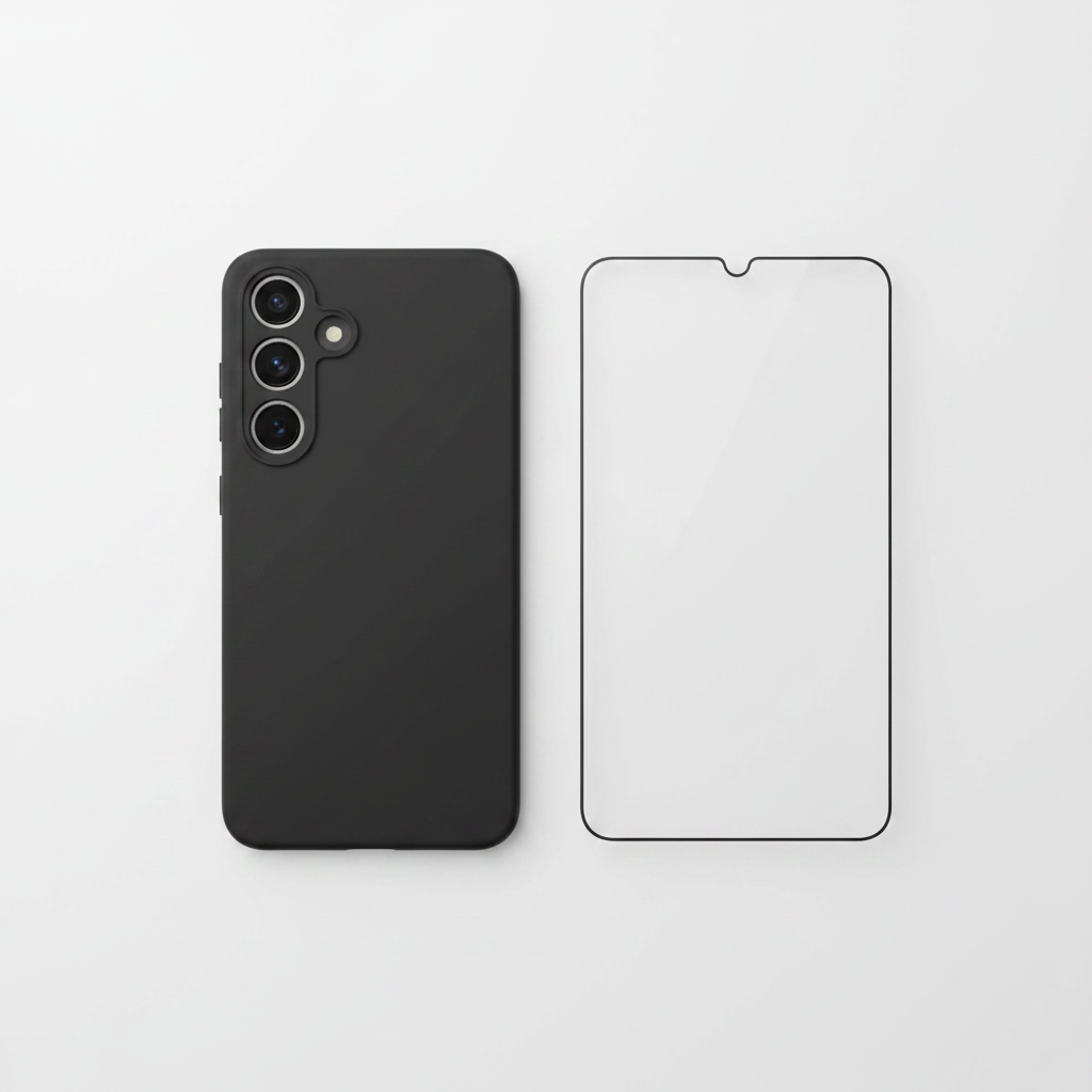 anco Dark Case S24 Bundle mit Panzerglas – Komplett-Schutz Set