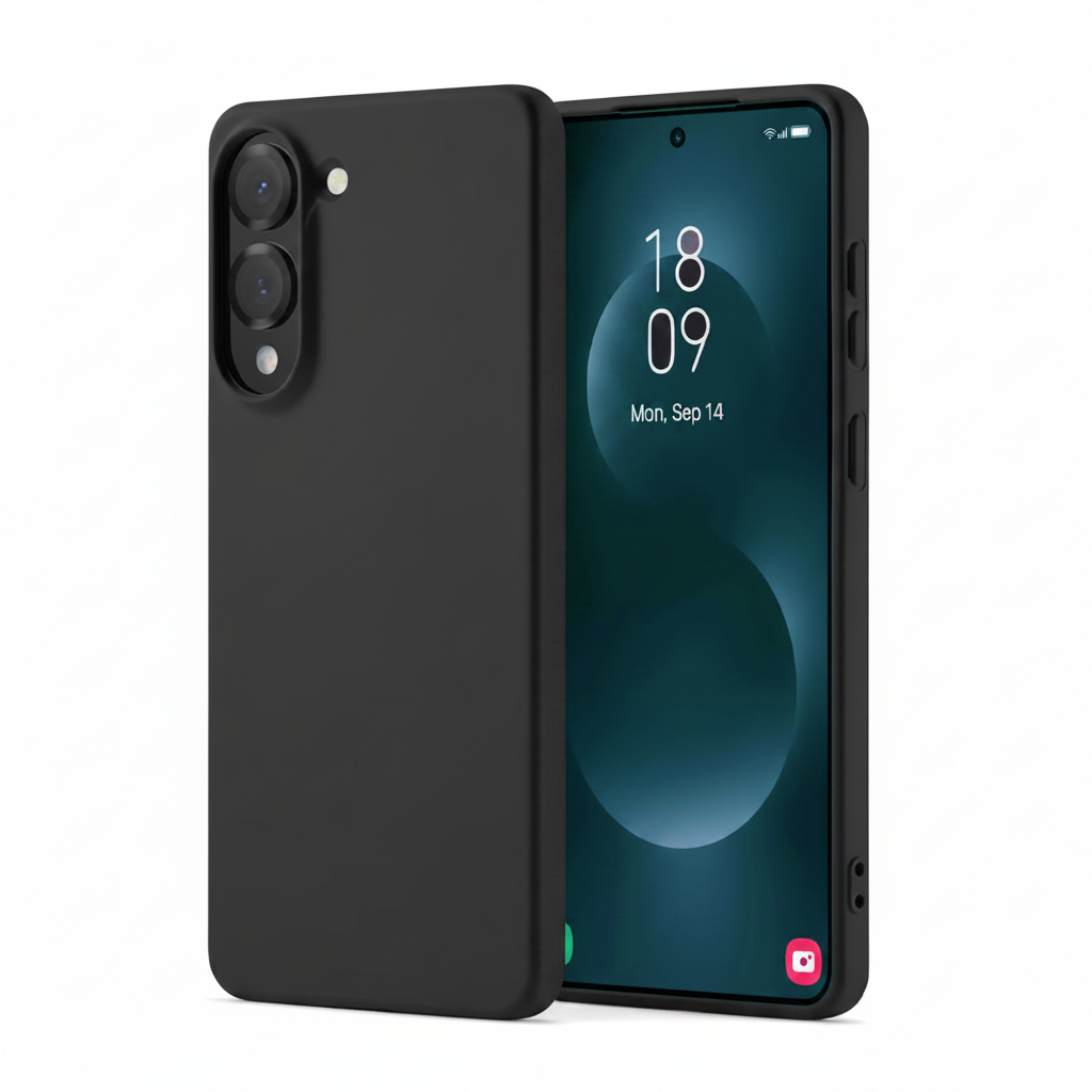 OKKES Slim TPU Hülle Samsung Galaxy S25 Edge Schwarz – Rückseite