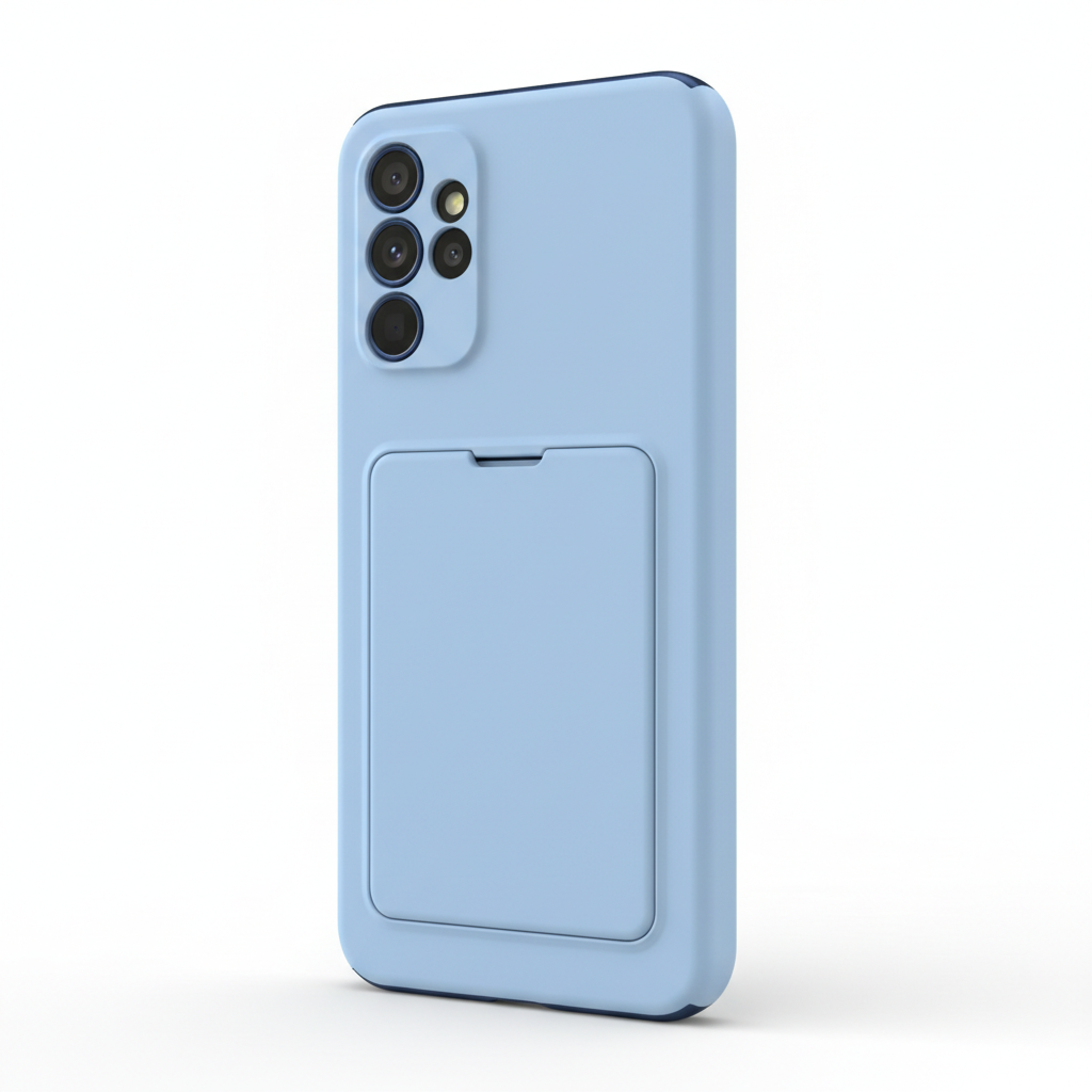 Samsung Card Slot Case Galaxy A26 5G Blau – Hülle am Smartphone Seitenansicht