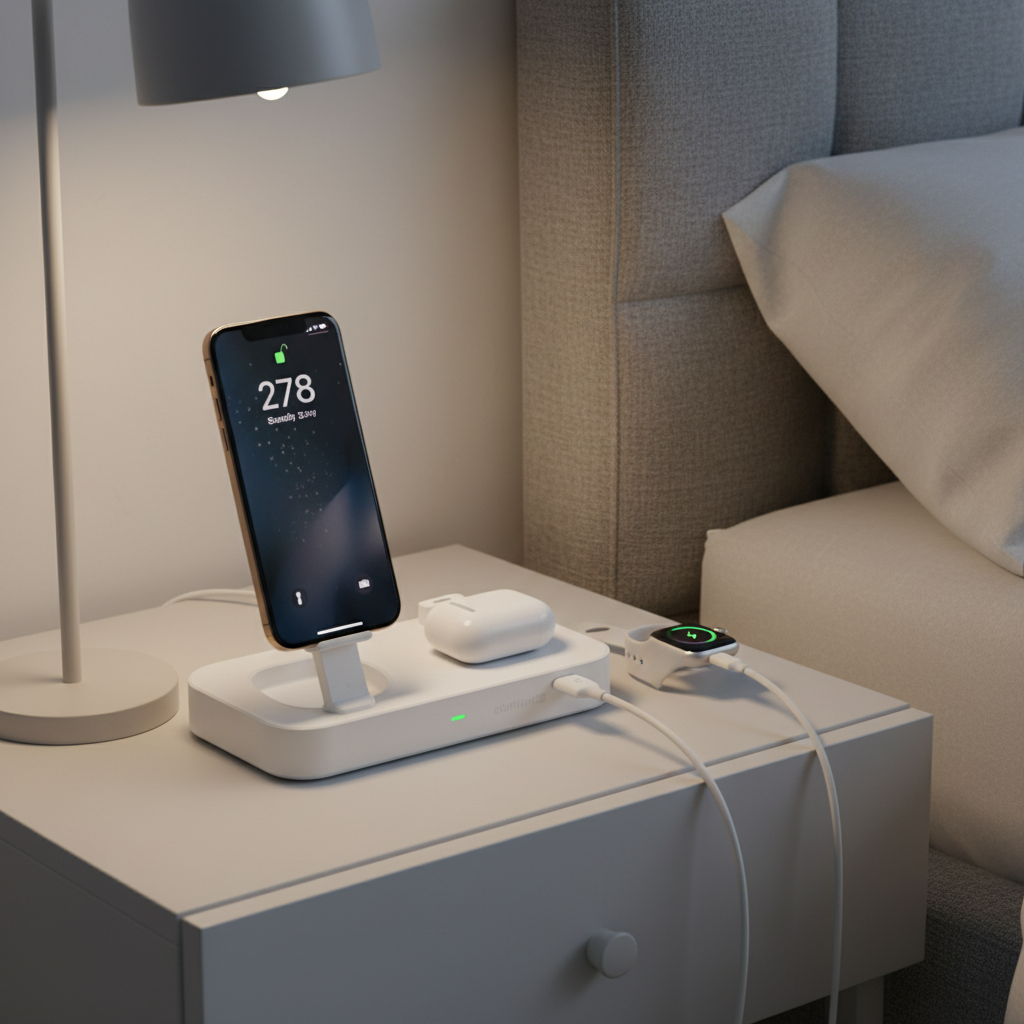 Qi2 3in1 Ladestation Lifestyle Nachttisch StandBy