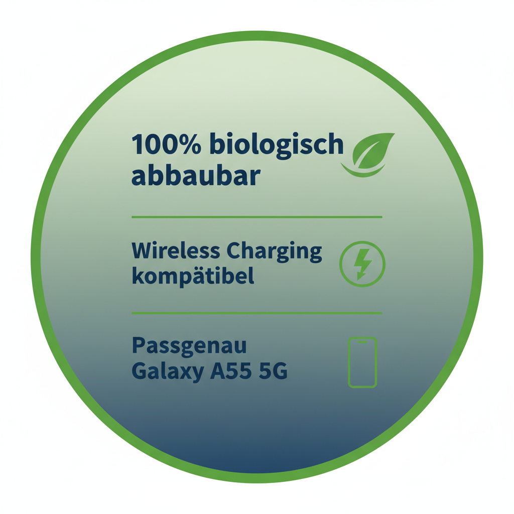 anco Bioly Case A55 5G – Badge 100% biologisch abbaubar Wireless Charging Passgenau