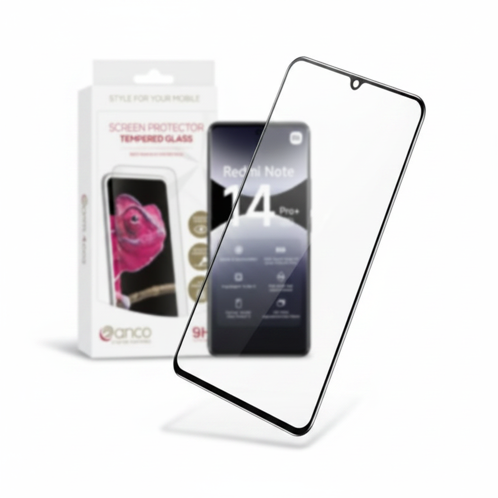 anco Panzerglas Redmi Note 14 Pro+ 5G – Schrägansicht