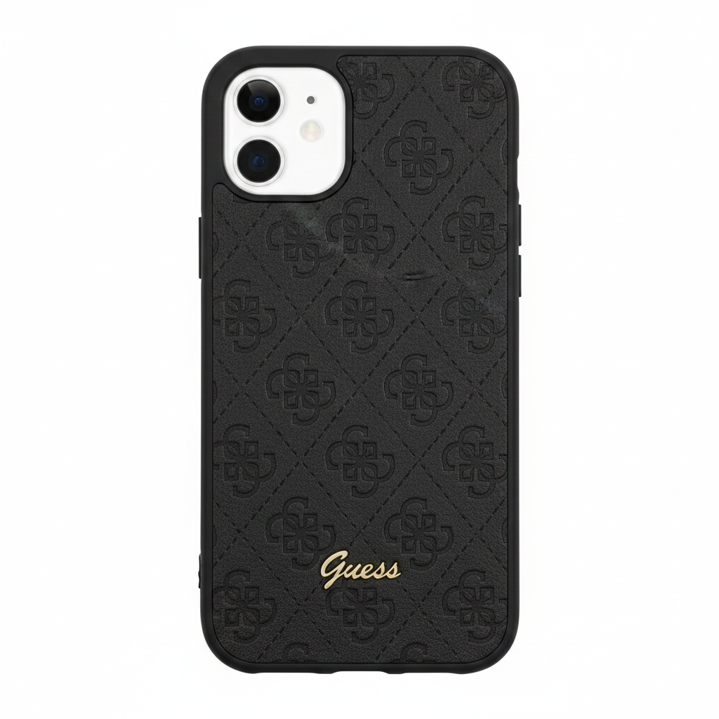 Guess 4G Classic Case iPhone 16e / 17e Schwarz – Seitenansicht