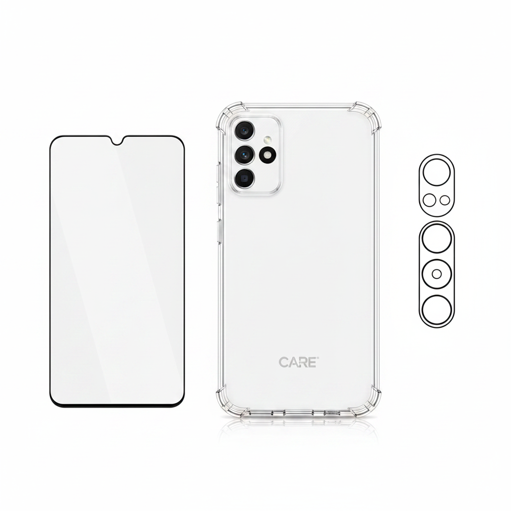 CARE 3-in-1 Bundle – Displayschutz, Hülle & Kameraschutz für Samsung Galaxy A56 5G