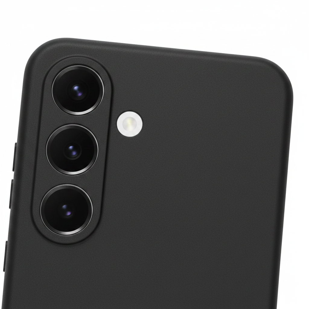 anco Dark Case Galaxy S25 – Detailansicht matte Textur Kameraausschnitt