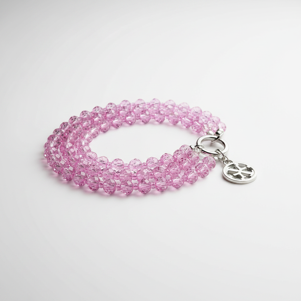 Guess Crystals Hand Strap – Schrägansicht Rosa