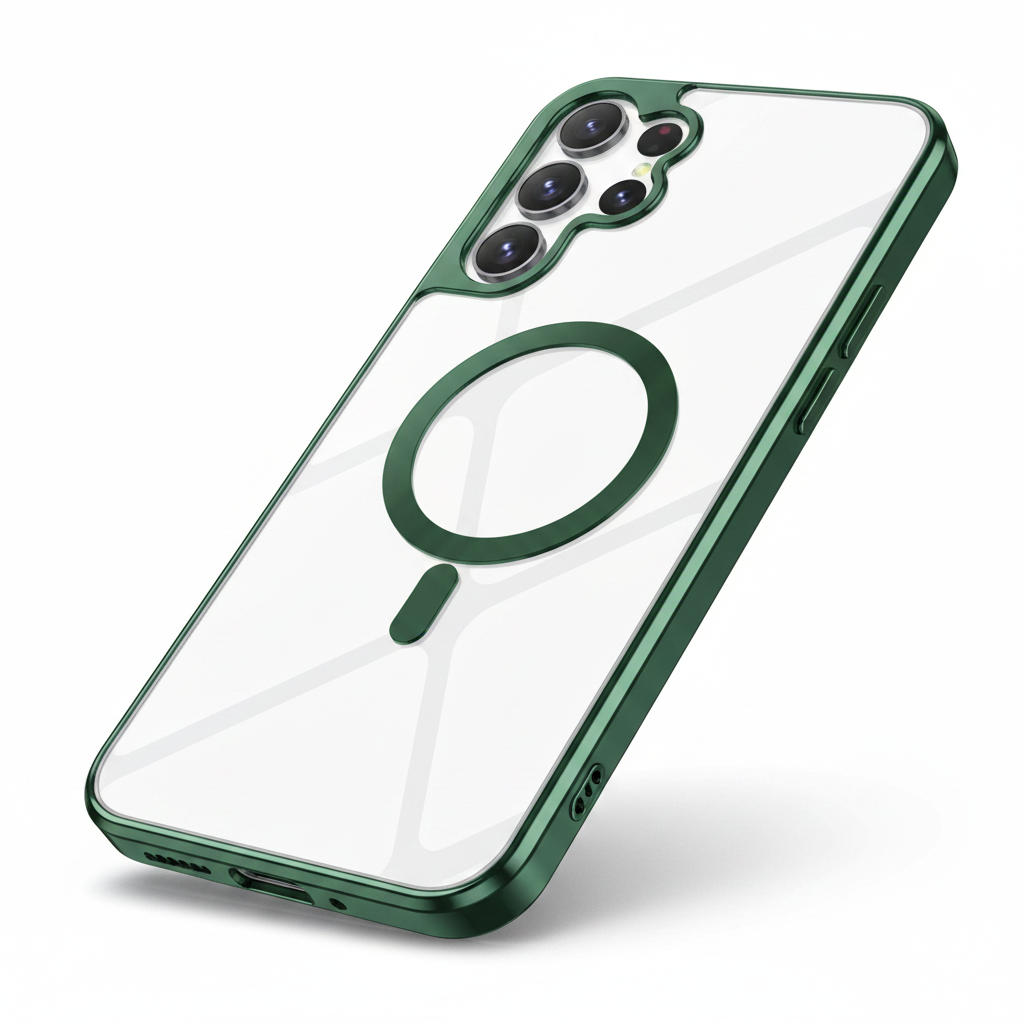 anco Magnetic Chrome Case Samsung Galaxy S26+ – Schrägansicht Chrome-Rahmen