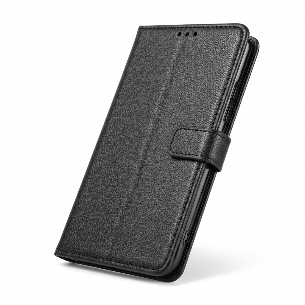 anco Bookcase Redmi Note 11 Pro+ 5G – Schrägansicht mit Magnetverschluss
