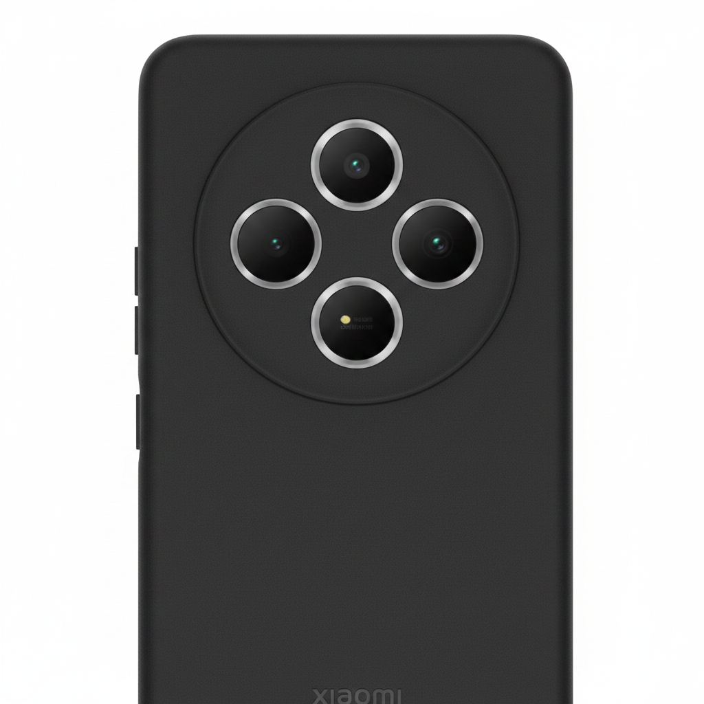 Detailansicht matte Oberfläche und Kameraausschnitt anco Dark Case Redmi 14C