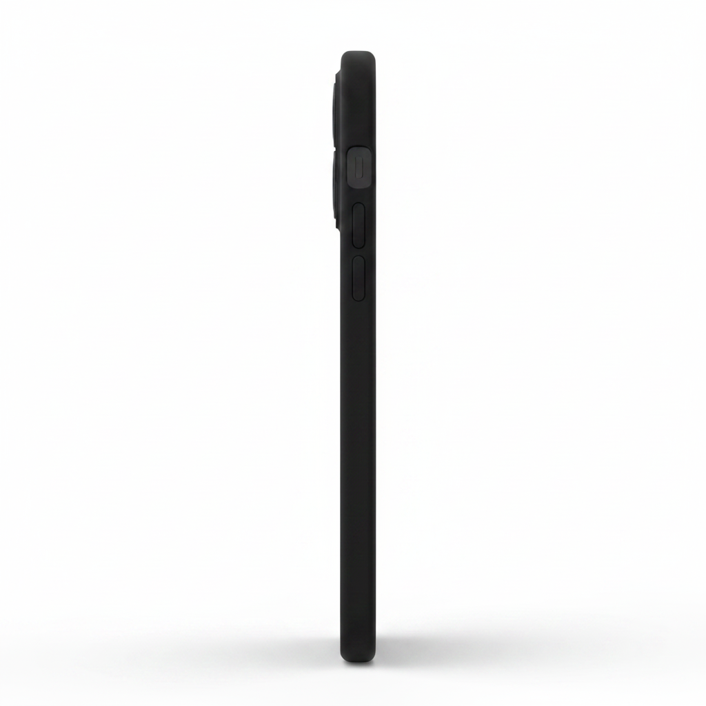 Schwarze MagSafe Hülle iPhone – Seitenansicht schlankes Profil
