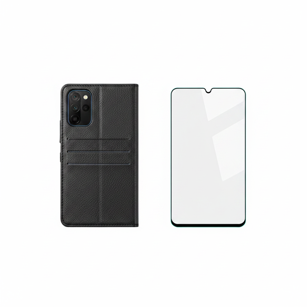anco Bookcase Redmi Note 11 Pro+ 5G Bundle mit Panzerglas