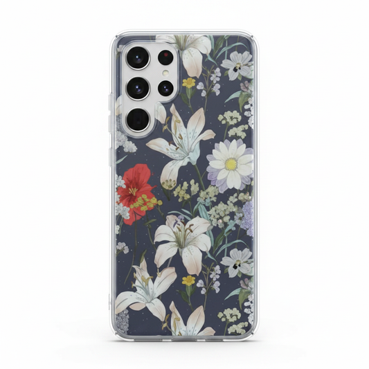 anco Flower Case Samsung Galaxy S25 – Rückseite Blumenprint auf Gerät