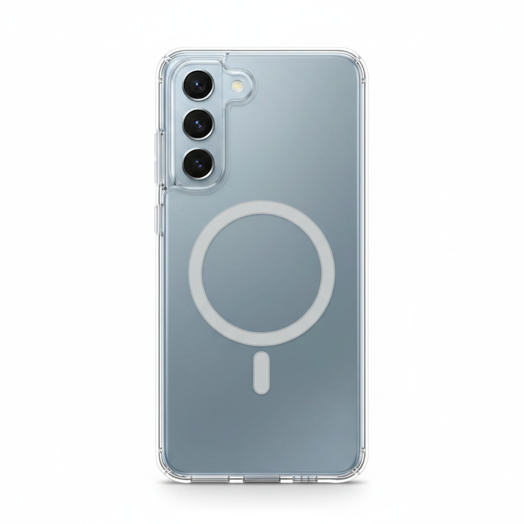 Samsung Clear Case Qi2 Galaxy S25 Edge – Rückseite Magnet-Ring & Originaldesign