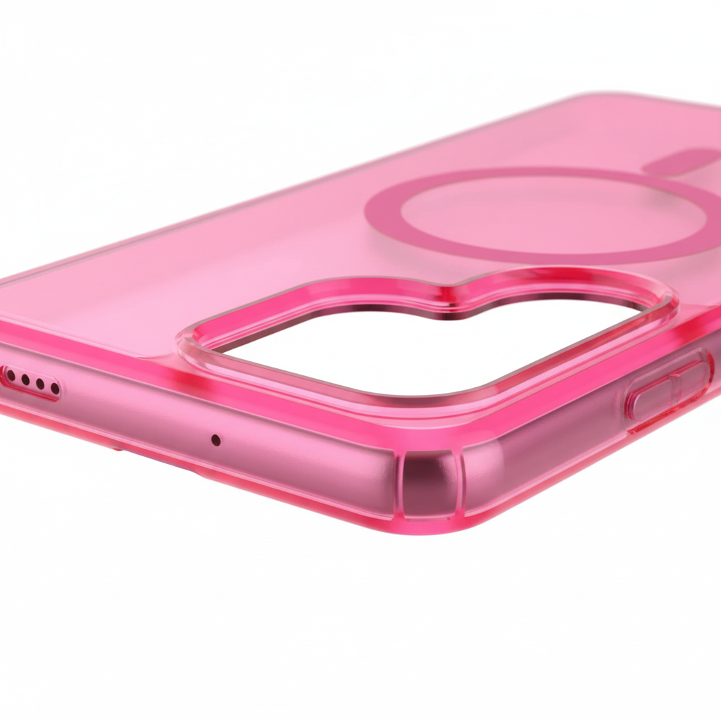 Google Pixel Hülle transparent pink MagSafe Detailbild