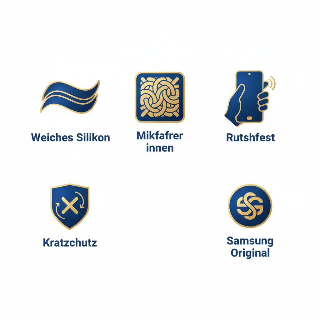 Samsung Silicone Cover – weiches Silikon, Mikrofaser, rutschfest, Kratzschutz, Samsung Original