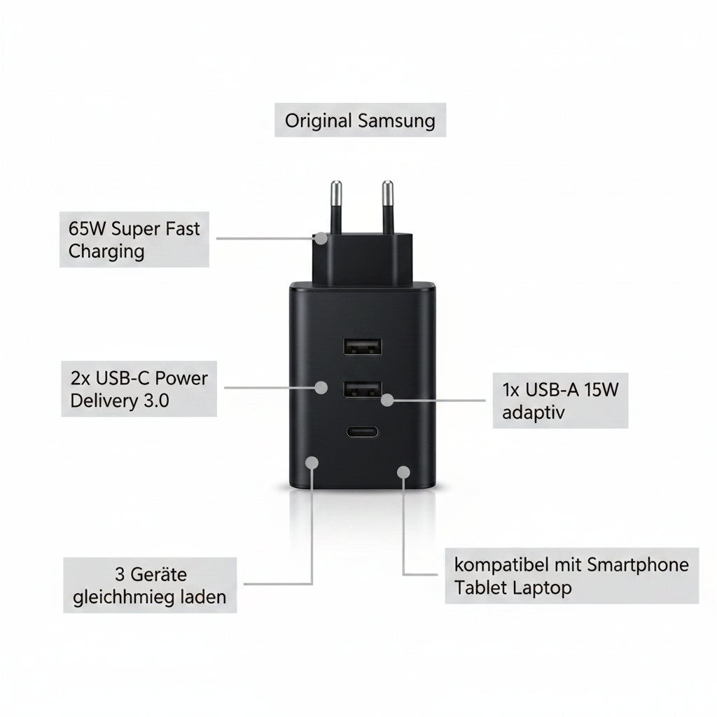 Samsung 65W Power Adapter Trio EP-T6530 – Infografik