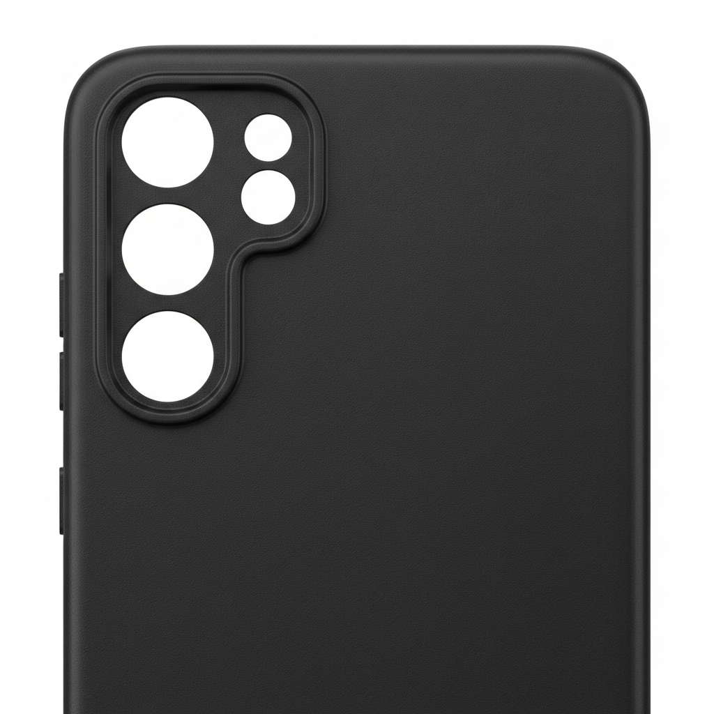 anco Dark Case Galaxy A35 5G – Detailansicht Kameraausschnitt und matte Textur