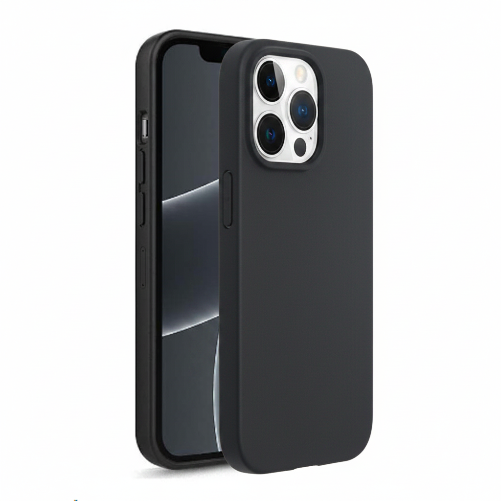 Schwarze okkes Basic TPU Hülle auf Apple iPhone 16 – schlankes Slim Design