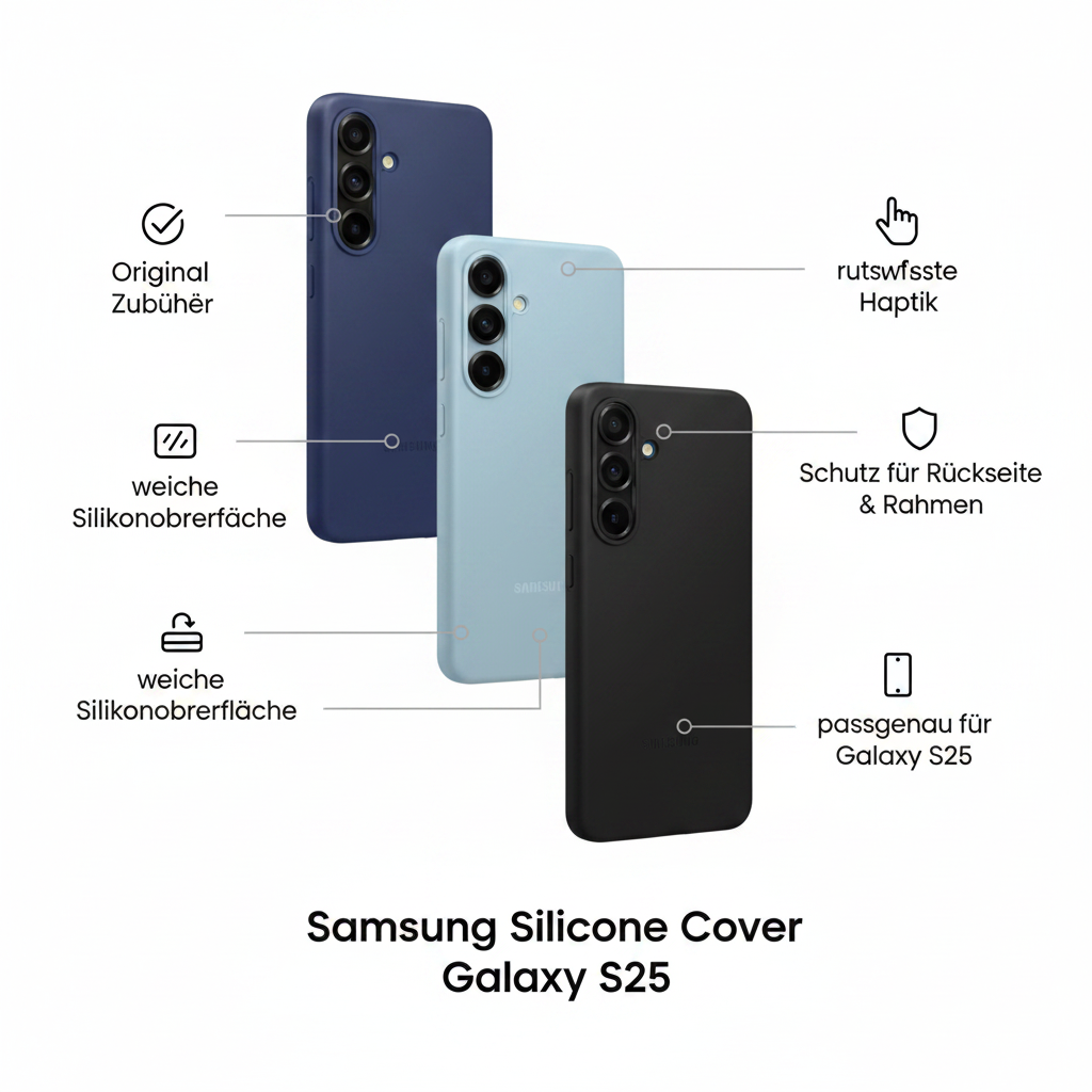 Samsung Silicone Cover Galaxy S25 – Infografik