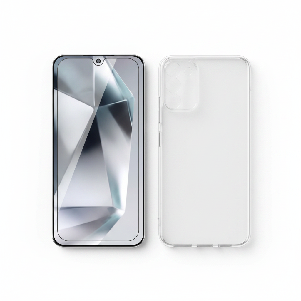 4smarts Second Glass S24 S25 Bundle mit Hülle – Komplett-Schutz Set