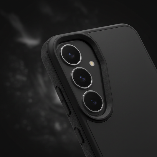 OtterBox Symmetry S25 FE – Detailansicht Kamera-Lip und Dual-Layer Schutz