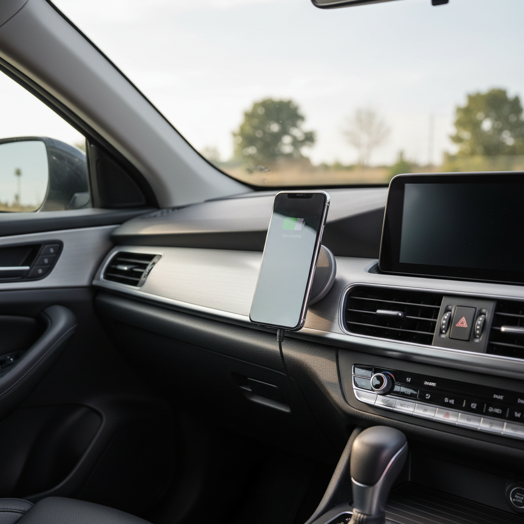 4smarts Qi2 Kfz Ladepuck – Anwendung im Auto