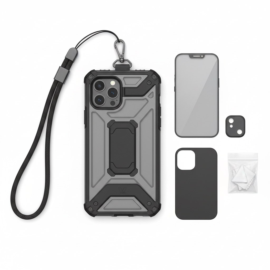 4smarts Stark Rugged Case iPhone 17 – Lieferumfang mit Trageschlaufe