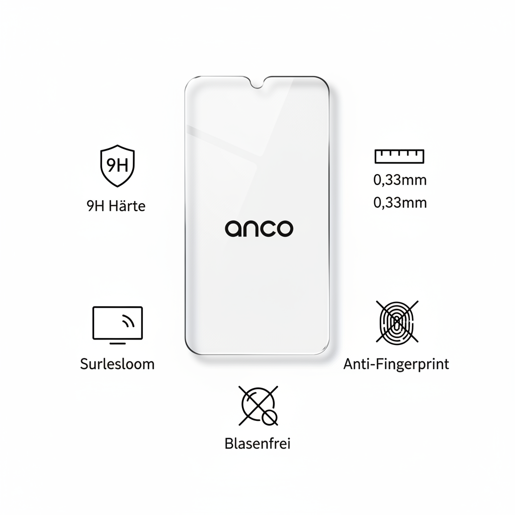 anco Tempered Glass Samsung Galaxy A17 – Features Infografik
