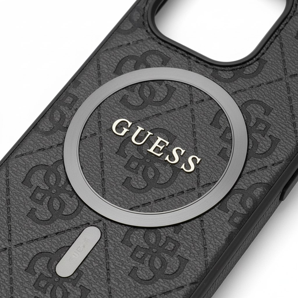 Guess 4G MagSafe Case iPhone 16 Pro PU Leder Textur Detail