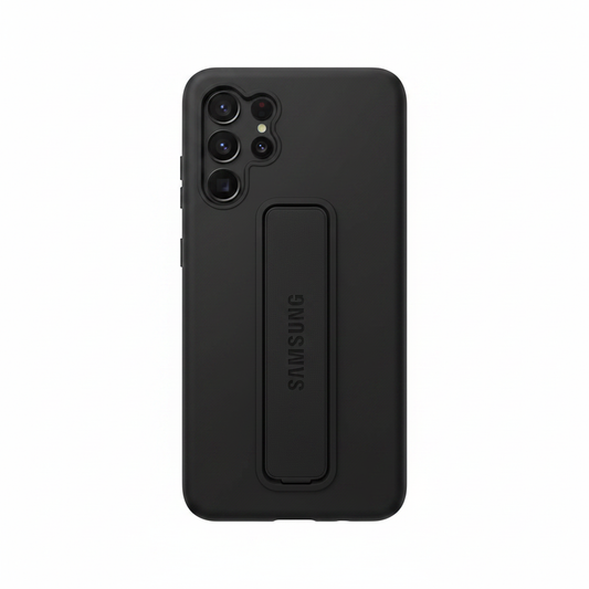 Samsung Standing Grip Cover Galaxy S25 Schwarz – Frontansicht ohne Verpackung
