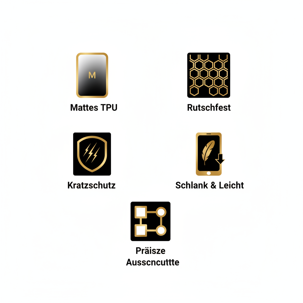 anco Dark Case – Mattes TPU, rutschfest, Kratzschutz, schlank, präzise Ausschnitte