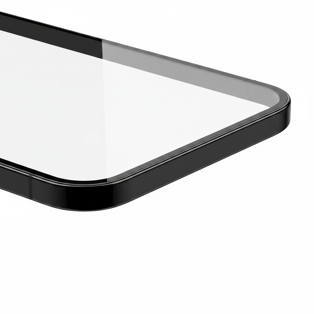 anco Fullscreen Panzerglas iPhone 15 – Detailansicht 0,33mm schwarzer Rand