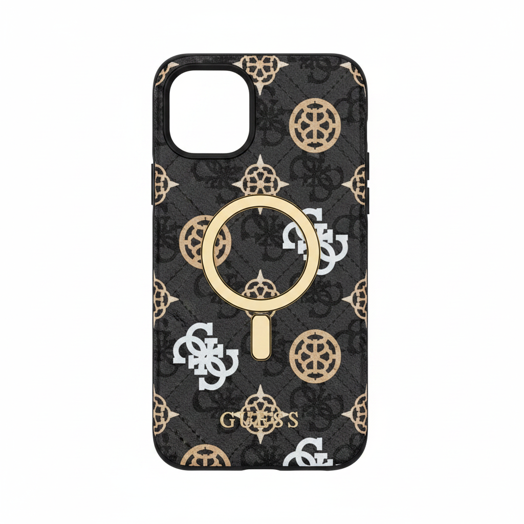 Guess 4G Peony Pattern MagSafe Case iPhone 16e / 17e – Rückansicht 4G Muster